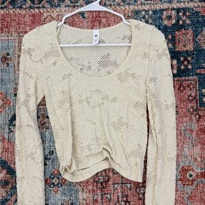 BP Cream Lace Long Sleeve Blouse